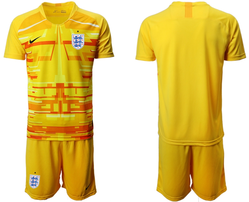 Men 2021 European Cup England yellow goalkeeper Soccer Jersey1